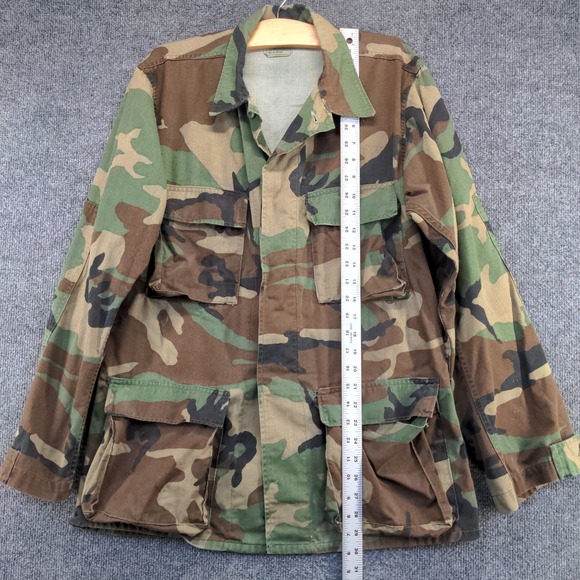 U.S. Army Men's Woodland Camouflage Combat Coat Brown Green Size Small Long - Picture 10 of 12